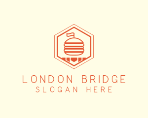 Hexagon Burger Fast Food  logo design