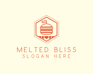 Hexagon Burger Fast Food  logo design