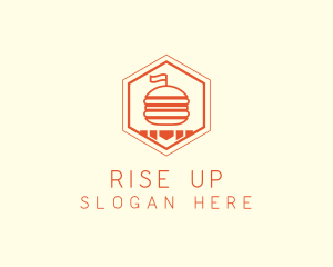 Hexagon Burger Fast Food  logo design