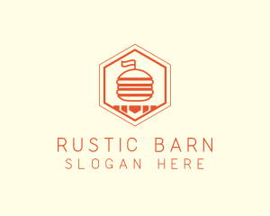 Hexagon Burger Fast Food  logo design