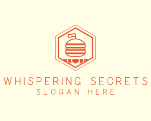 Hexagon Burger Fast Food  logo design