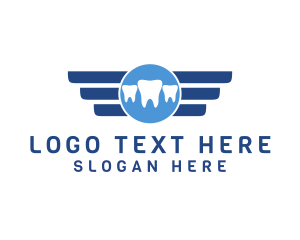 Blue Hand - Teeth Wings Dental logo design