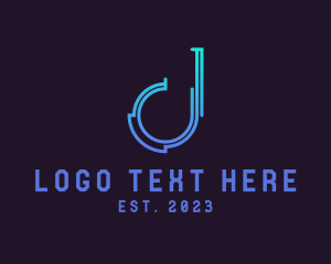 Internet - Cyber Network Letter D logo design