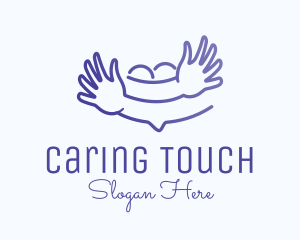 Caregiver - Cute Blue Childcare logo design