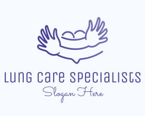 Cute Blue Childcare logo design