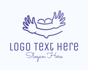 Caregiver - Cute Blue Childcare logo design