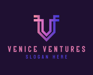 Tech Company Letter V logo design