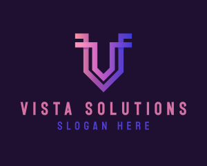 Tech Company Letter V logo design