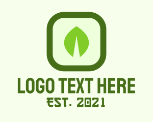 Organic Food - Green Leaf Square logo design