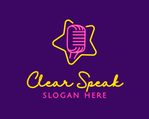 Voice - Star Glow Microphone logo design