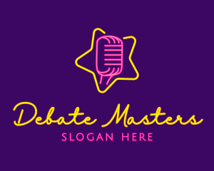 Debate - Star Glow Microphone logo design