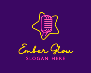 Star Glow Microphone logo design