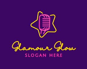 Star Glow Microphone logo design