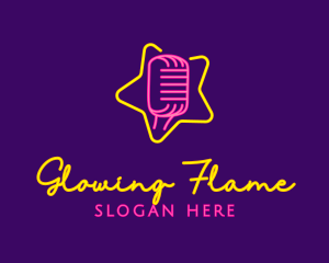 Star Glow Microphone logo design