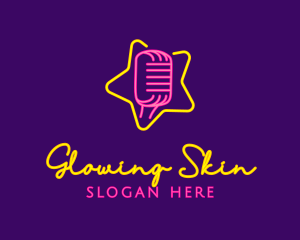 Star Glow Microphone logo design