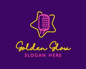 Star Glow Microphone logo design