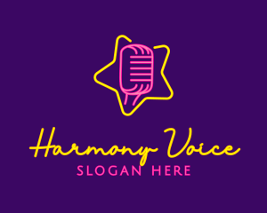 Sing - Star Glow Microphone logo design