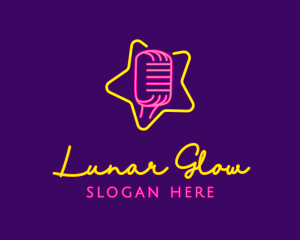 Star Glow Microphone logo design