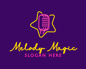 Song - Star Glow Microphone logo design