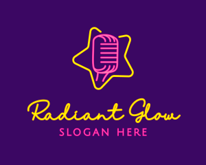 Glow - Star Glow Microphone logo design