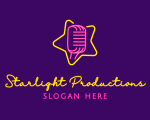 Showbiz - Star Glow Microphone logo design