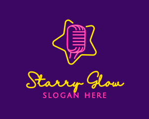 Star Glow Microphone logo design