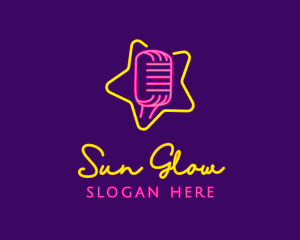 Star Glow Microphone logo design