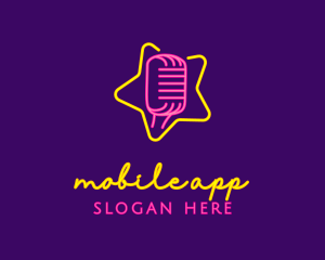 Singing Contest - Star Glow Microphone logo design