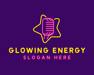 Star Glow Microphone logo design