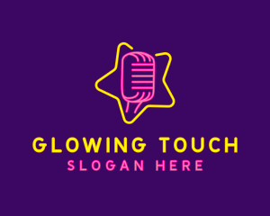 Star Glow Microphone logo design