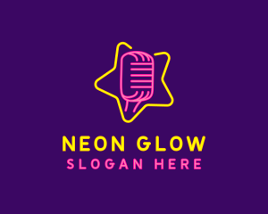 Star Glow Microphone logo design