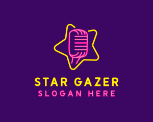 Star Glow Microphone logo design