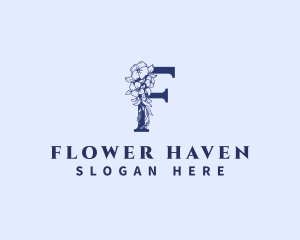 Flower Gardening Letter F logo design