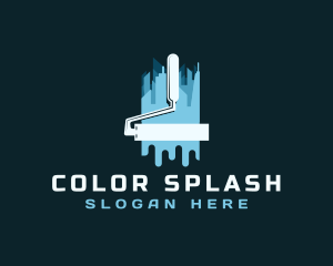 Painting - Paint Roller Building logo design