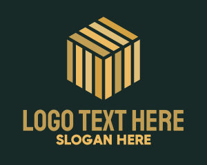 Wood - Cube Package Logistics logo design