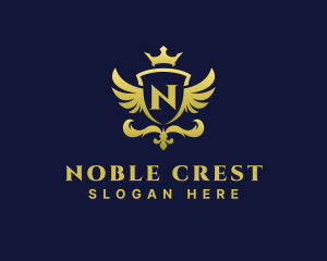 Crest Crown Wings logo design