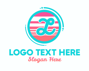 Pop - Retro Gradient Letter logo design