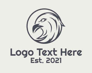 Bird - Gray Eagle Line Art logo design