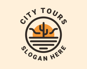 Sightseeing - Sun Desert Cactus logo design