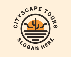 Sightseeing - Sun Desert Cactus logo design