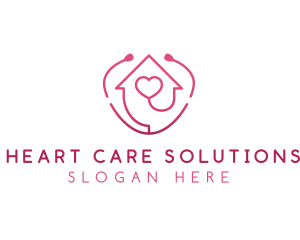 Healthcare Stethoscope House logo design