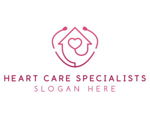 Cardiologist - Healthcare Stethoscope House logo design