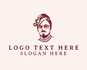 Eyeglass - Hipster Fashion Guy logo design