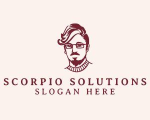 Hipster Fashion Guy logo design