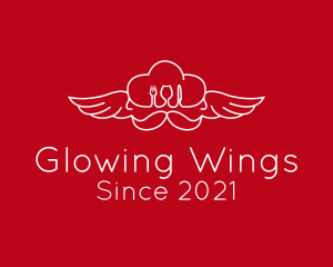 Minimalist Winged Restaurant logo design