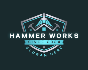 Hammer - Paintbrush Hammer Renovation logo design