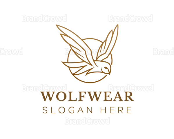 Gold Flying Owl Logo