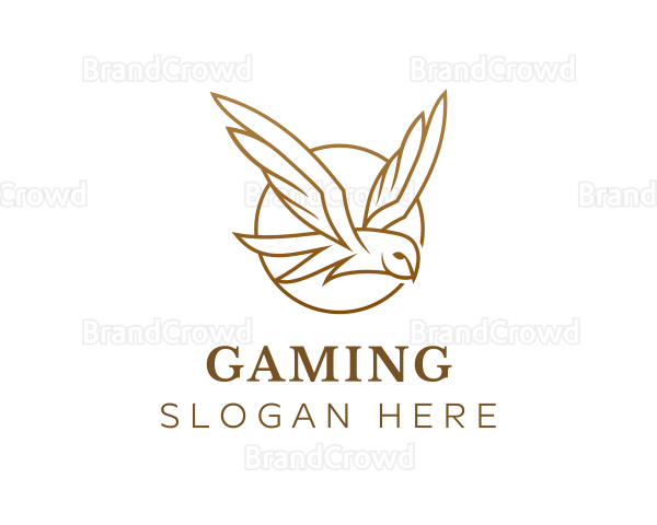 Gold Flying Owl Logo