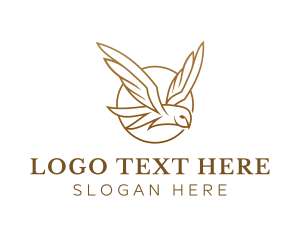 Luxurious - Gold Flying Owl logo design