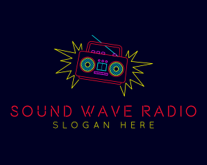 Radio Station - Neon Boombox Radio logo design